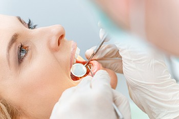 woman at dental checkup 