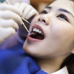 patient getting dental checkup in Temple
